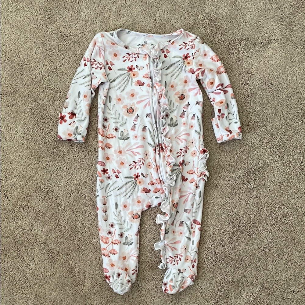Caden Lane Ruffle Butt One Piece Footies